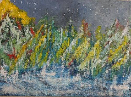 Peinture huile foret - a, l'huile