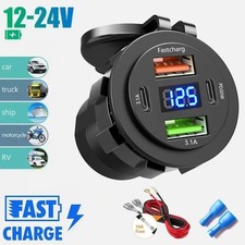 12v USB Socket Charger Camper Van Caravan Motorhome USB Voltmeter Type C 12v 24v