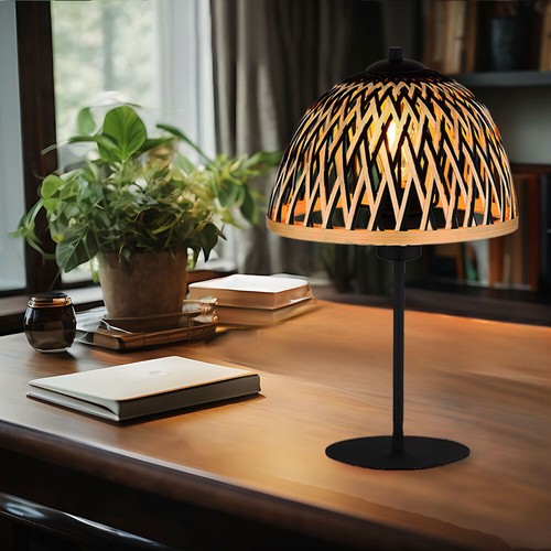 Lampe table bambou - table,