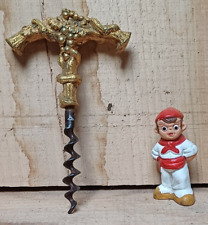 Very nice 19th century corkscrew handle gilded bronze decoration of a vine stand