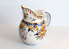 NICE OLD JUG, CARAFE JUG POURER PITCHER ENAMELLED FAIENCE, ROUEN STYLE
