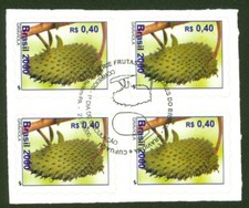 Brazilian Amazon Fruits - Graviola -BRAZIL SC# 2763 - Self Adesive - RHM 792 FDC