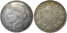 5 francs Suisse Helvetia 1907 TTB