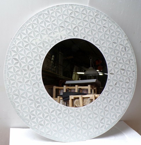 Miroir bois mosaïque de - mosaïque,