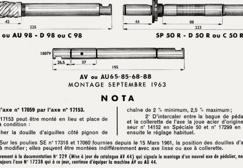 Nos axe pédalier - de, poulie