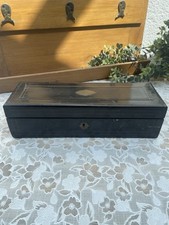 Napoleon III box antique blackened wood brass keyless box 19th century