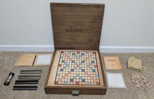Restoration Hardware Scrabble Vintage Edition Deluxe 2010 Wood/Metal INCOMPLETE