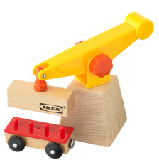 Ensemble grue et wagon IKEA LILLABO 3 pièces jouet cadeau NEUF