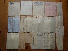 Lot of old invoices pottery, earthenware, glassware, crystal, ceramics