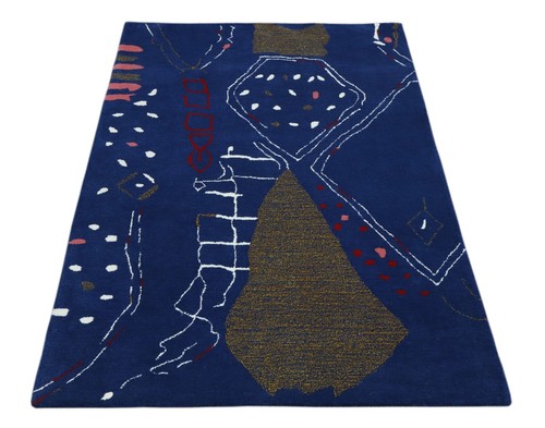 Tapis laine 120x180 - tapis, bleu