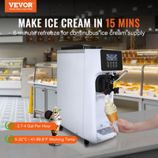 VEVOR Machine À Crème Glacée Appareil À Glace Italienne 10 L/H Type Comptoir