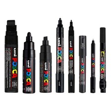 Marqueurs Posca noir | PC-17K PC-7M PC-8K PC-5M PC-3M PC1M PC-1MR PCF350