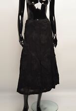 SARAH PACINI Avant Garde Grunge Black Wool Asymmetric Maxi Skirt Size 3