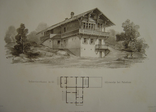 Lithographie chalet - d'un,