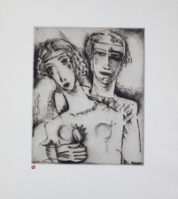 Nicolas Eekman Deux Masques Nico Radierung Signée Etching Signé