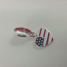 pandora charm retired bead "usa heart flag"