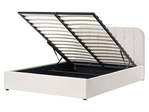 Lit double rembourré tissu - lit,