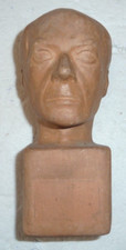 beautiful terracotta man bust in the taste of ancient Roman statuary