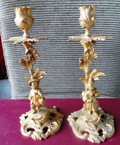 Paire chandelier bronze - de,