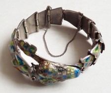 Bracelet ARGENT massif et émail serpent  enamel  silver snake Margot de Tasco ?