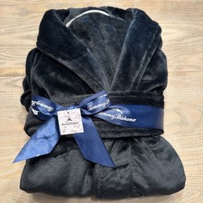 NEW Tommy Bahama Paradise Collection His/Hers Black Plush Robe One Sz Fits Most