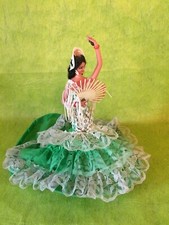 Poupée DANSEUSE flamenco folklorique ancienne  ESPAGNE robe verte