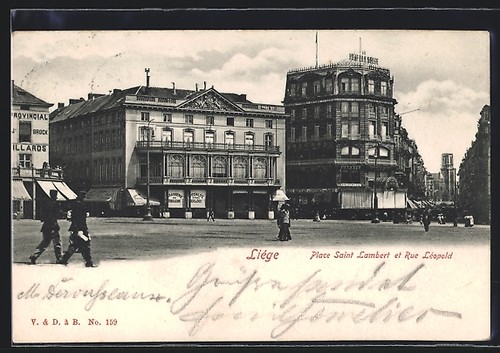 Cpa liège place - place, saint