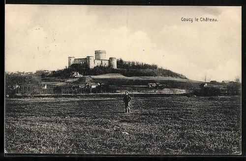 Cpa coucy château vue - coucy-le-château,,
