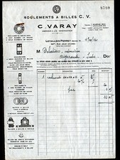 LEVALLOIS-PERRET (92) BALL BEARINGS ""C. VARAY constructor"" in 1922