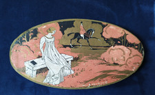 Ancienne Boite Confiserie carton - Femme robe style empire et cavalier