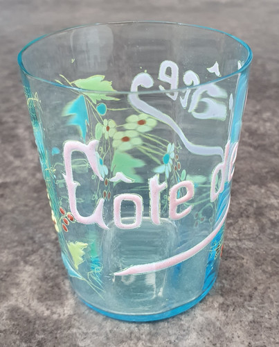 Ancien verre émaillé legras - émaillé,