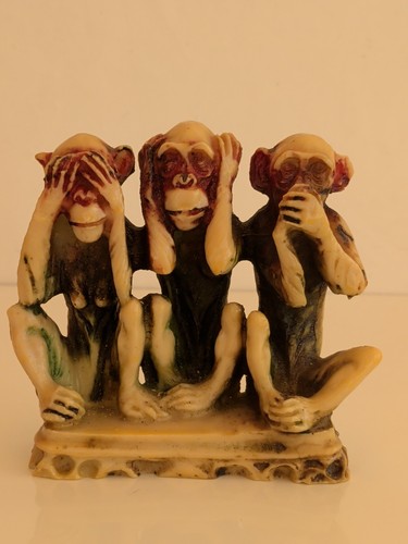 Singes sagesse résine - singes,