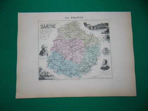 Sarthe carte atlas migeon - atlas,