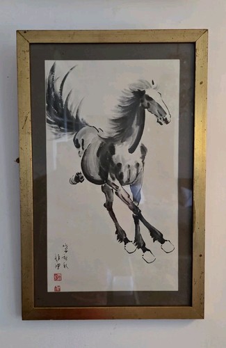 Peinture asiatique cheval - , à