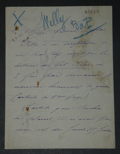Willy lettre autographe - lettre,