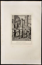1853 - La flagellation de Jésus - Vie de Jésus Christ - Gravure ancienne
