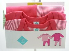 Tex lot de deux pyjamas rose rayures uni coton durable 9 au 23 mois