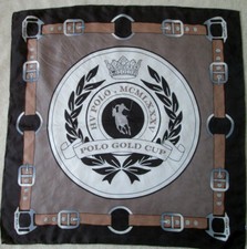 - Foulard  HV POLO  soie  TBEG vintage scarf  85 x 86 cm