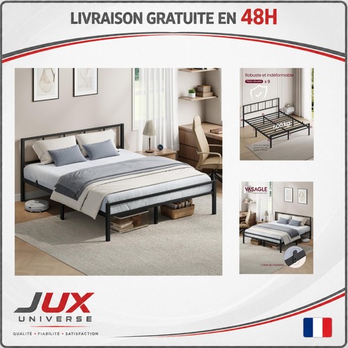Vasagle cadre lit 160x200 - de,