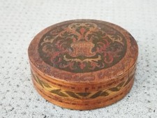 Ancienne petite boîte en MARQUETERIE DE PAILLE antique box straw marquetry