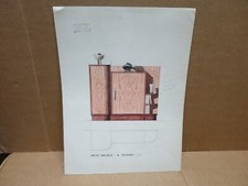 ART DECO FURNITURE watercolor GIBLIN record cabinet in Cosne (58)