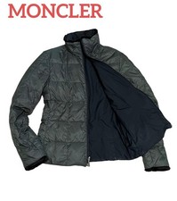 MONCLER Reversible Short Down Jacket Black Khaki M Size
