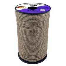 Corde chanvre en lin 5mm 220m toronné fibre naturelle - fabriqué en Allemagne