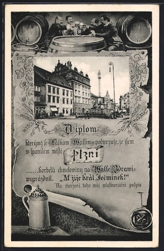Pilsen plzen diploma - ak, plzen,