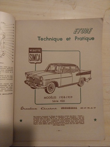 Revue technique simca vedette - technique,