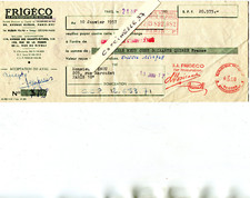 Receipt 1956 FRIGECO refrigerator 38 Avenue Kléber PARIS stamp counter discount