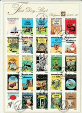 Herge Tintin timbres 25 aventures  1e jour  2007  tirage limité