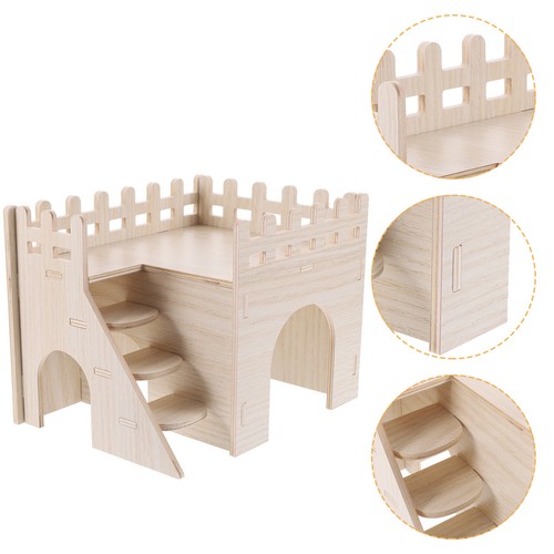 Wooden hamster hideout durable - wooden,