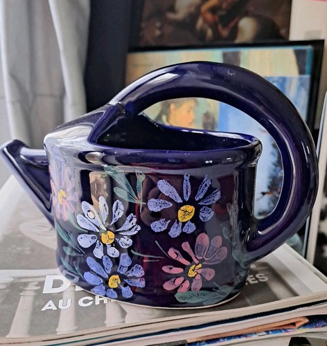 Arrosoir ceramique bleu - arrosoir,