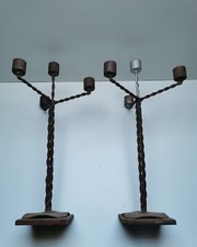  Bougeoirs Fer Forge Ancien